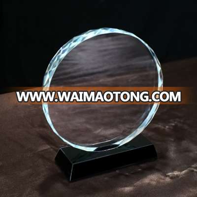 MH-LMY076  new design round  crystal trophy  with black  base